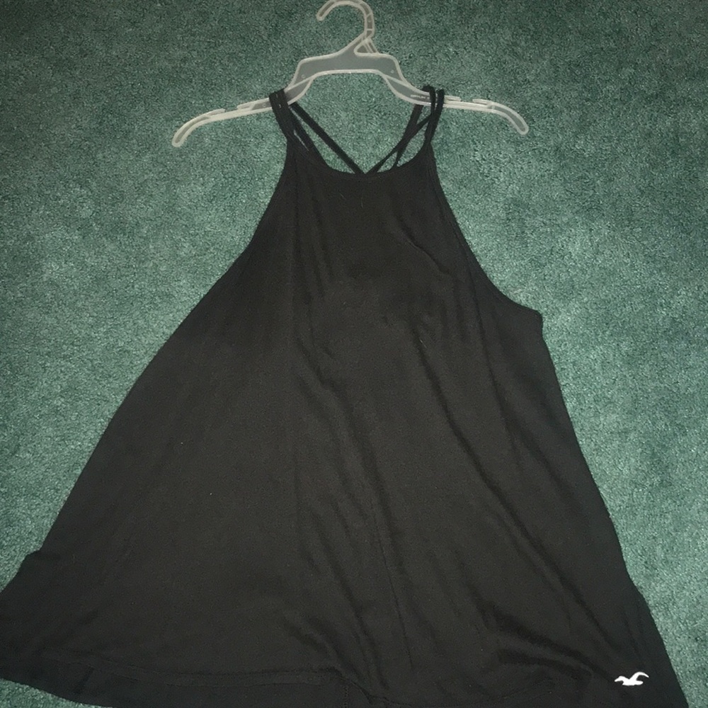 black halter top, flowy